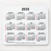 2035 White 52 Weeks ISO Calendar by Janz Mousepad (Vorne)