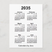 2035 White 6 Month Mini Kalender von Janz Postkarte (Vorderseite)