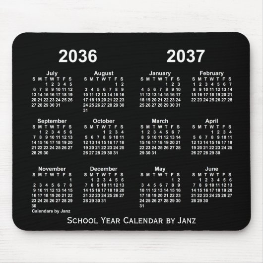 2036-2037 Neon School Year Calendar by Janz Mousepad (Vorne)