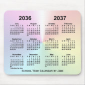 2036-2037 Rainbow Cloud School Calendar by Janz Mousepad (Vorne)