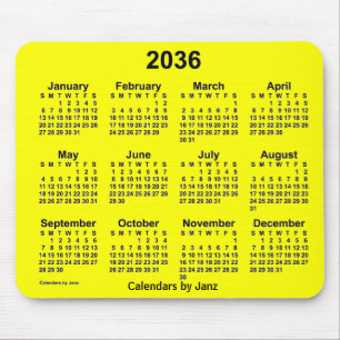 2036 Gelber Kalender von Janz Mouse Pad Mousepad