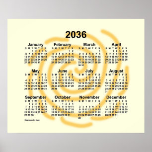 2036 Sunny Days Calendar by Janz Poster