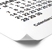 2036 Weißer Kalender von Janz Print Poster (Ecke)