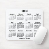 2036 White Calendar by Janz Mouse Pad Mousepad (Mit Mouse)