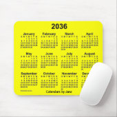 2036 Yellow Calendar by Janz Mouse Pad Mousepad (Mit Mouse)