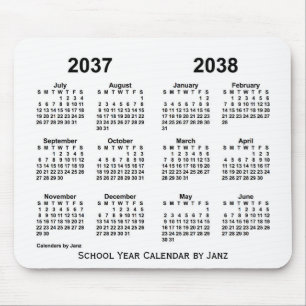 2037-2038 Weißes Schuljahr - Kalender von Janz Mousepad