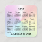 2037 Rainbow Shimmer Calendar von Janz Quadratische Visitenkarte (Vorderseite)