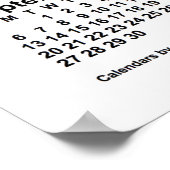 2037 Weißer Kalender von Janz Print Poster (Ecke)