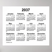 2037 Weißer Kalender von Janz Print Poster (Vorne)