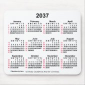 2037 White 52 Weeks ISO Calendar by Janz Mousepad (Vorne)