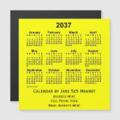 2037 Yellow Business Calendar von Janz Magnetkarte (Vorne/Hinten)