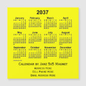 2037 Yellow Business Calendar von Janz Magnetkarte (Vorderseite)