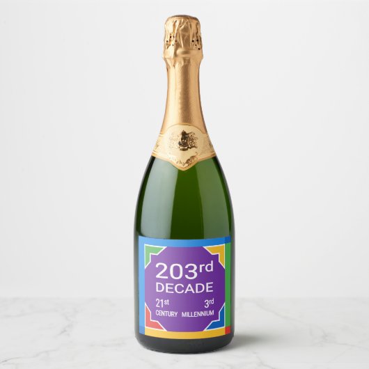 203. Dekade (Neujahr 2021-2030) Schaumweinetikett (Vorderseite)