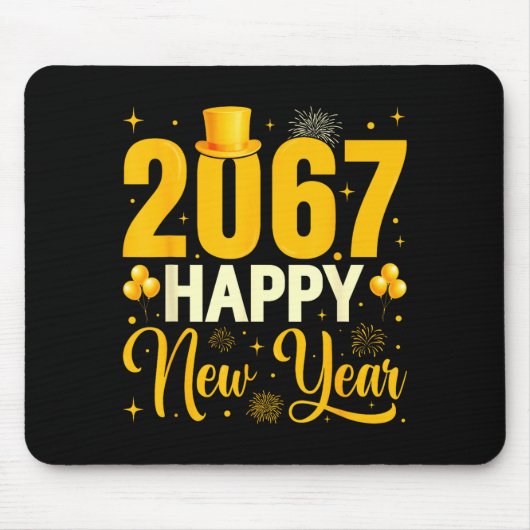 2067 Happy New Year Retro Funny 67 Six Seven Meme Mousepad (Vorne)