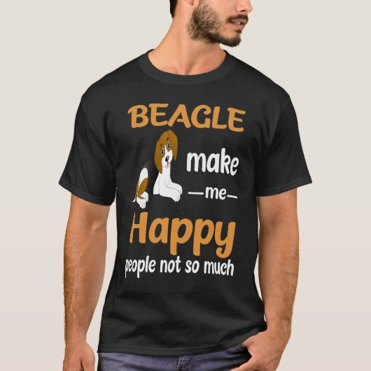 207 Beagle macht mich glücklich T-Shirt (Vorderseite)