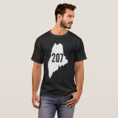 207 Kontur für Maine-Staat-Code T-Shirt (Vorne ganz)