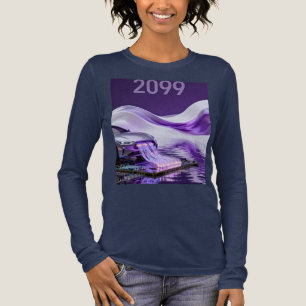 2099 Futuristische Cyberpunk-Stadtlandschaft Langa Tri-Blend Shirt