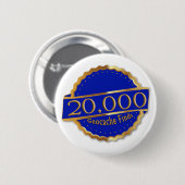 20.000 FINDS ACHIEVEMENT GeoCaching AWARD Button (Vorne & Hinten)