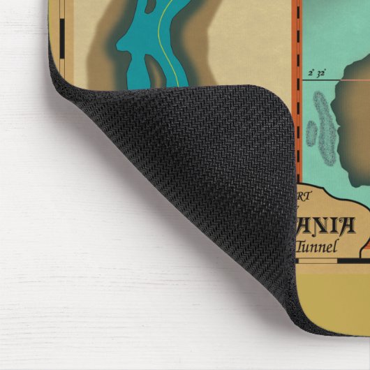 20.000 Ligen Vulcania Tunnel Map Mouse Pad Mousepad (Ecke)