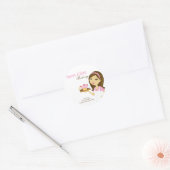 20 - 1,5" Bakery Brunette Baker Adressaufkleber Runder Aufkleber (Umschlag)