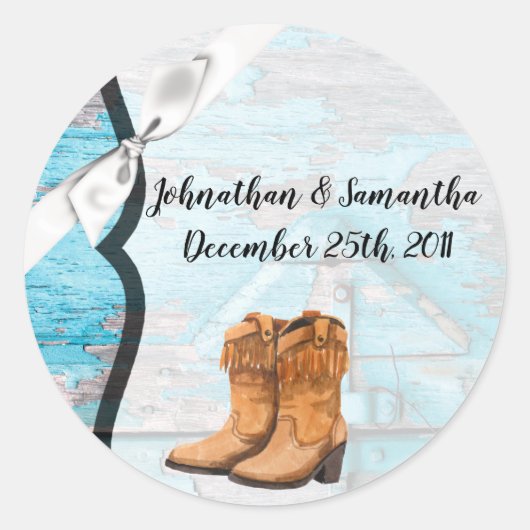 20 - 1.5" Bevorzugen Sticker Blue Wood Barn Door B (Vorderseite)