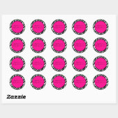 20 - 1,5" Bevorzugen Sticker Hot Pink Zebra Print (Blatt)
