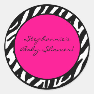 20 - 1,5" Bevorzugen Sticker Hot Pink Zebra Print