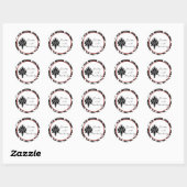 20 - 1.5" Bevorzugen Sticker Schwarzer Damast (Blatt)