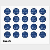 20 - 1.5" Bevorzugen Stickers Navy Blue Double Bik (Blatt)