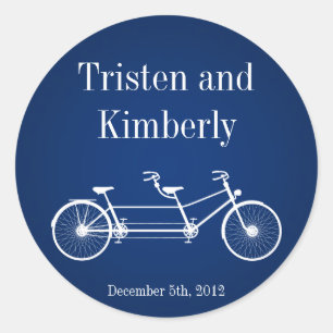 20 - 1.5" Bevorzugen Stickers Navy Blue Double Bik