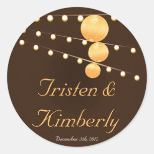 20 - 1,5" Bevorzugen Stickers Paper Lanterns on Br