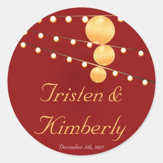 20 - 1,5" Bevorzugen Stickers Paper Lanterns on Re (Vorderseite)