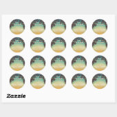 20 - 1,5" Bevorzugung Stickers Beach Sunset Palm T (Blatt)