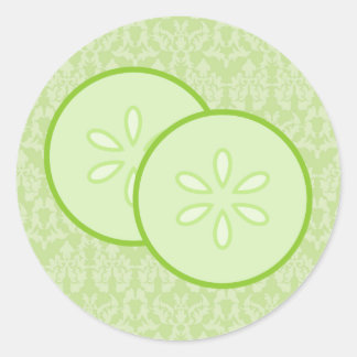 20 - 1,5" Business Stick Green Damask Wellness-Cen Runder Aufkleber