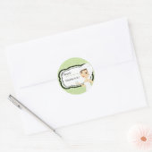 20 - 1,5" Business Stick Green Damask Wellness-Cen Runder Aufkleber (Umschlag)