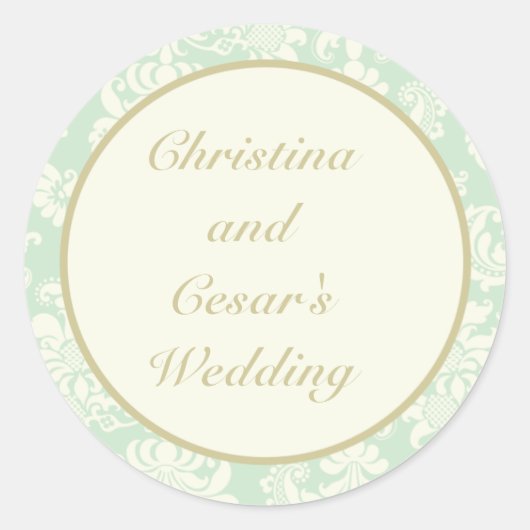 20 - 1,5" Gefallen Stickers Damask Paris (Vorderseite)