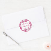 20 - 1,5" Gefallen Stickers Fusia White Damask Lac (Umschlag)