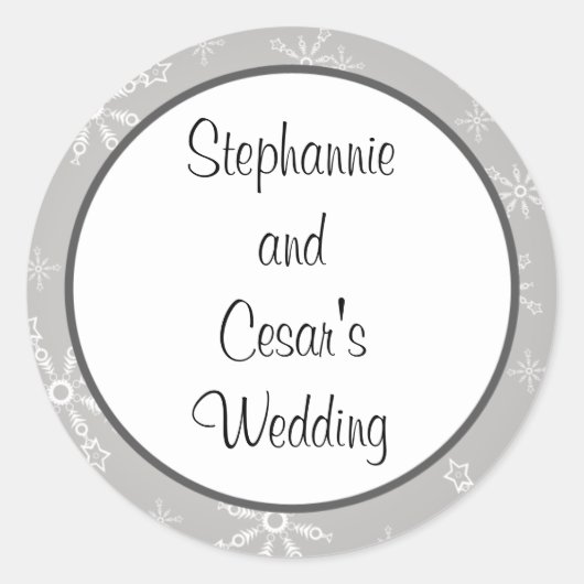 20 - 1,5" Gefallen Stickers Gray Snowflakes (Vorderseite)