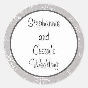 20 - 1,5" Gefallen Stickers Gray Snowflakes