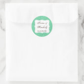 20 - 1,5" Gefallen Stickers Mint White Damask Lace (Tasche)