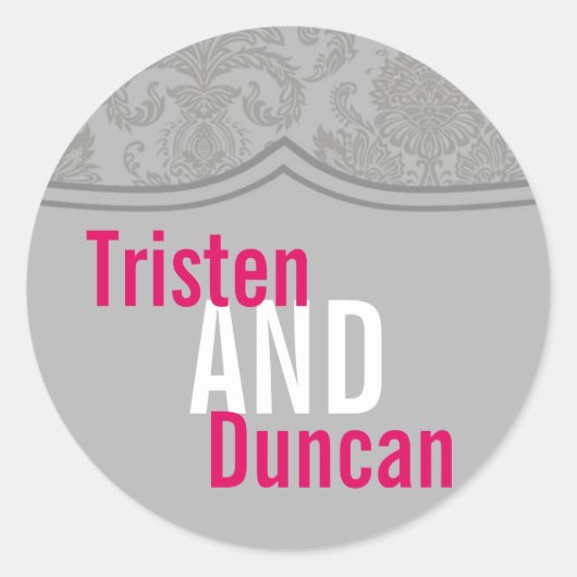 20 - 1,5" Gefallen Stickers Moderne Gray Damask Sp (Vorderseite)