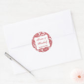20 - 1,5" Gefallen Stickers Red White Damask Lace (Umschlag)