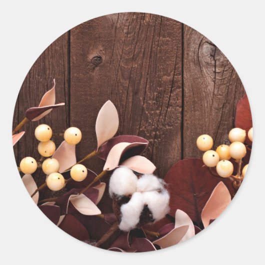 20 - 1.5 Umschlag Aufkleber Baumwollzweig auf dunk (Vorderseite)