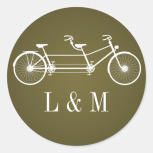 20 - 1,5 Umschlag Aufkleber Braun Doppelrad