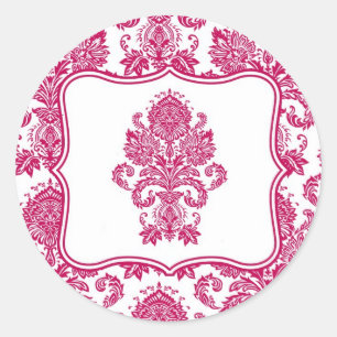 20 - 1,5 Umschlag Aufkleber Fusia White Damask Lac