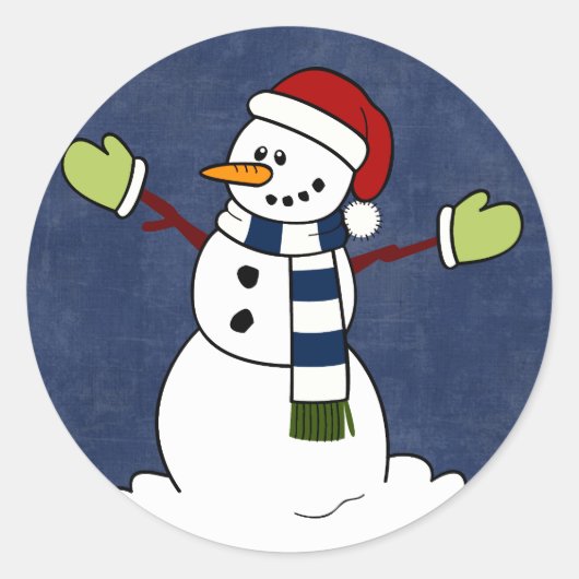 20 - 1,5" Umschlag Aufkleber Jolly Winter Snowman  (Vorderseite)