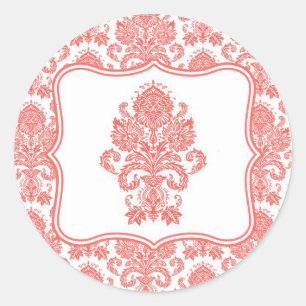 20 - 1,5 Umschlag Aufkleber Korallenweiße Damaskat