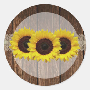 20 - 1,5 Umschlag Aufkleber Land Sonnenblumen Holz