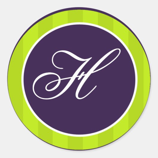20 - 1,5" Umschlag Aufkleber Limettengrün und Lila (Vorderseite)