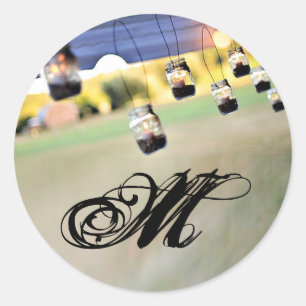 20 - 1,5 Umschlag Aufkleber Mason Jar Kerzenhalter